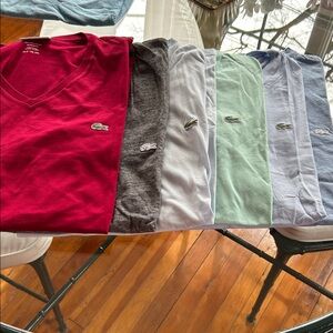 Lacoste Men's Short Sleeve Tees -6- Red, Gray, Light Blue, Mint, Blue